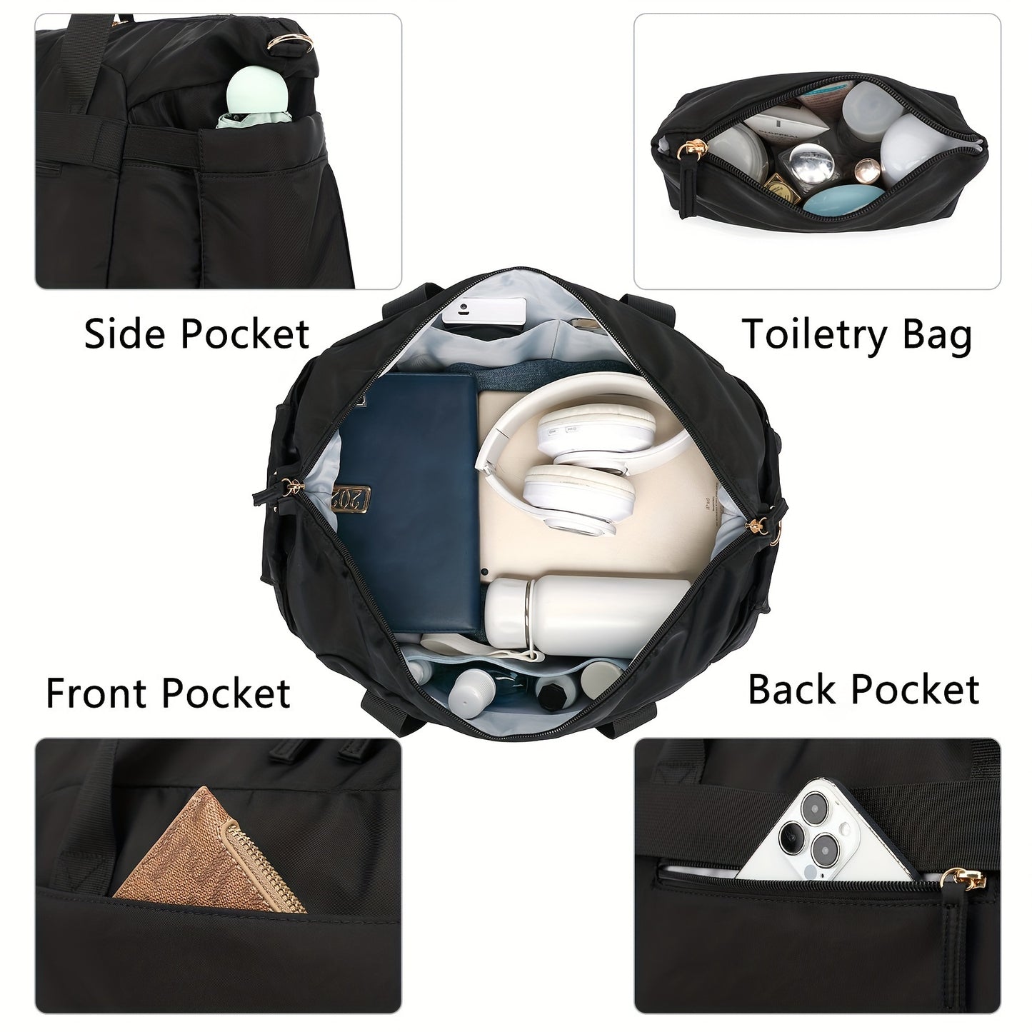 Women's Travel Sports Gym Yoga Duffel Weekender Overnight Totes Bag