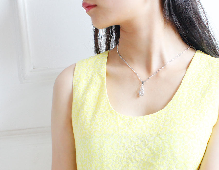 S163 simple zircon Drop Necklace Earrings set new bride wedding