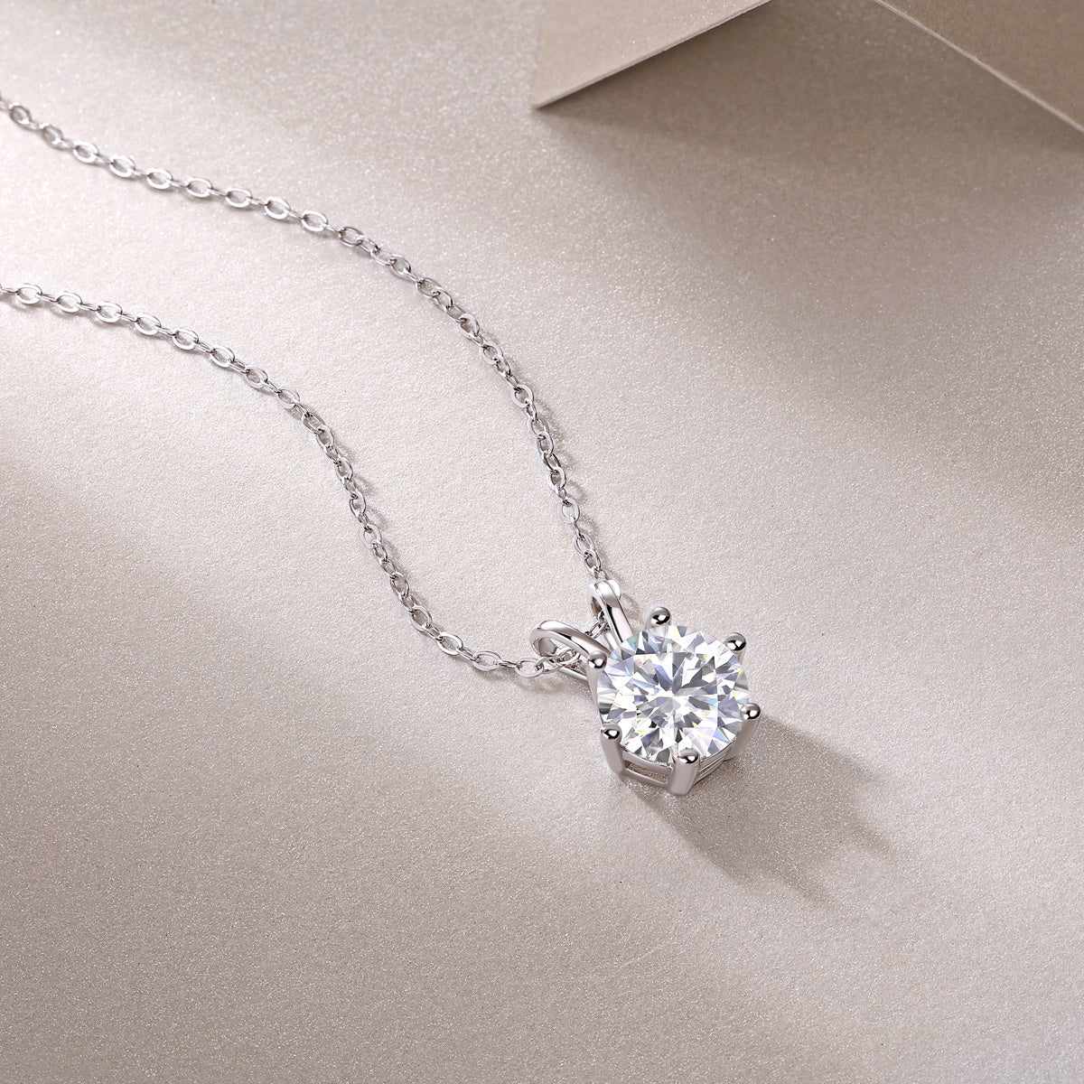 Romantic Mark Luxury Fashion Diamond Pendant Necklace Set With Mosan Diamond Silver Ornaments