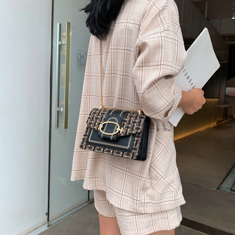 PU Crossbody Small Fragrance Style, Women's Shoulder Bag, Sense Of Luxury, Emotional Chain