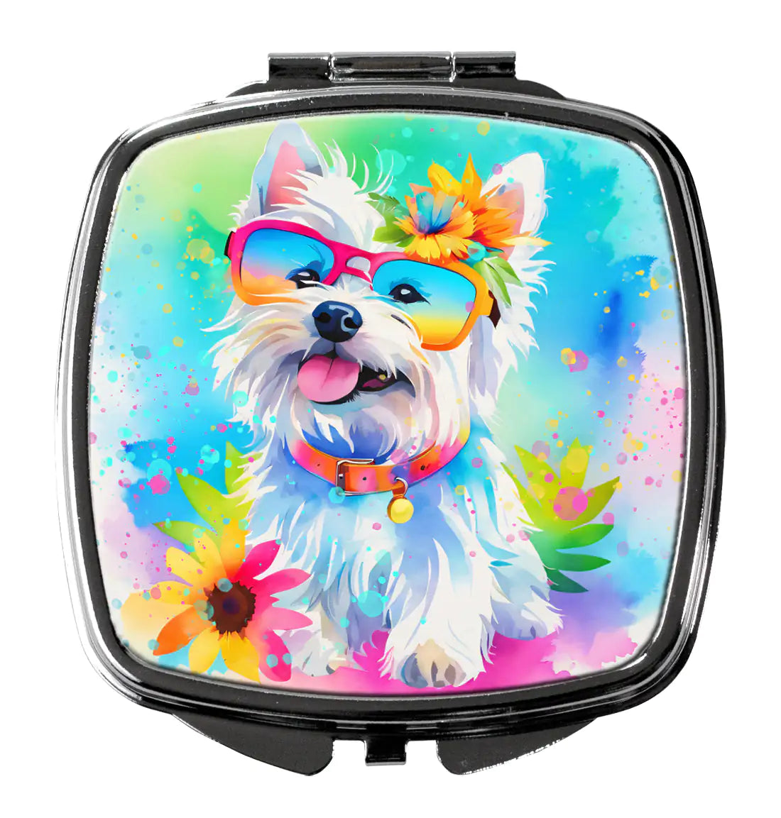 Westie Hippie Dawg Compact Mirror