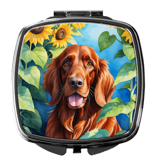 Irish Setter in Sunflowers Compact Mirror
