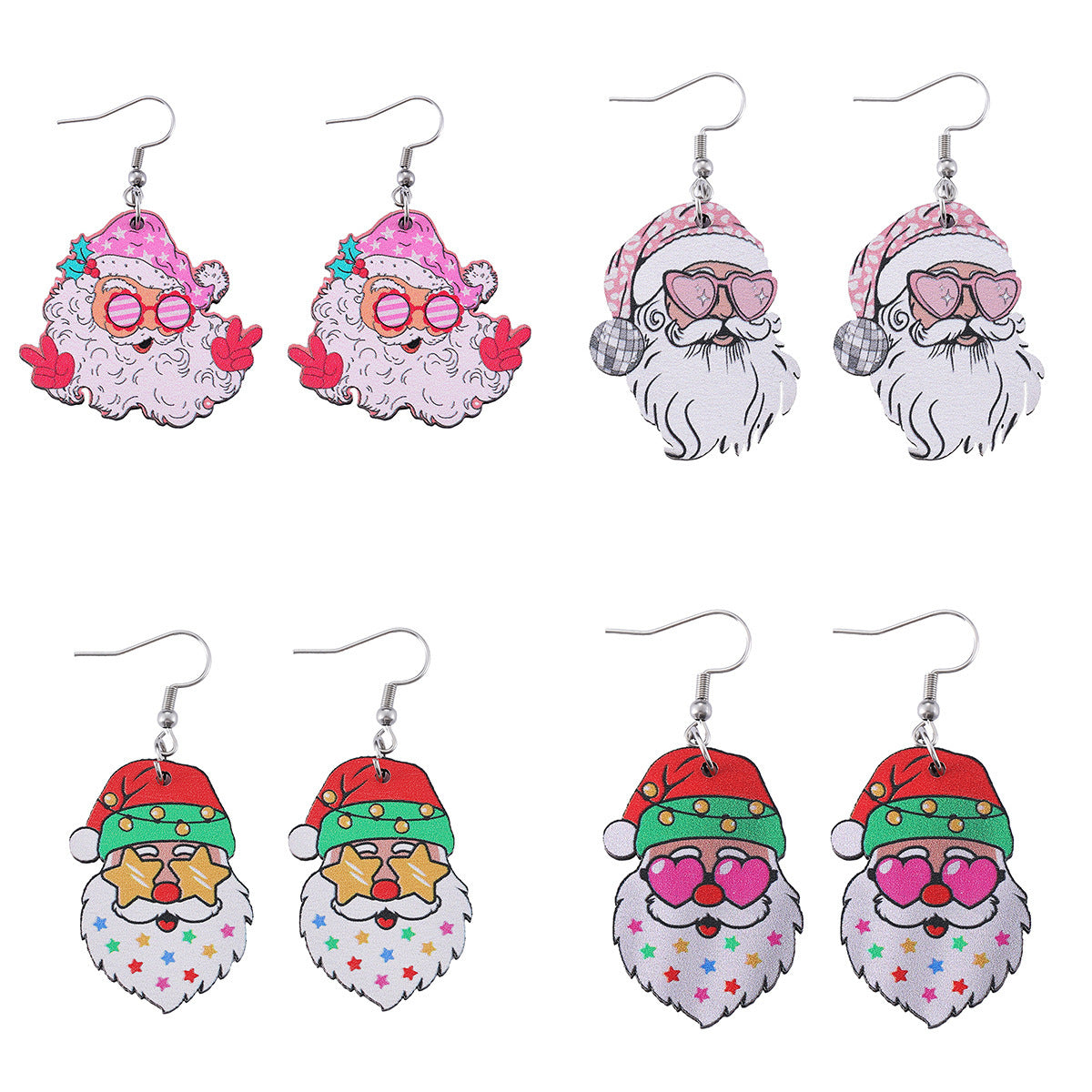 Funny Santa Claus Christmas Pendant Earrings Gift