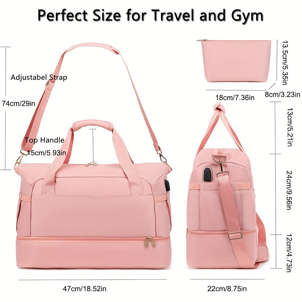 Women's Travel Sports Gym Yoga Duffel Weekender Overnight Totes Bag