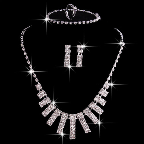 Hao Yue, bridal jewelry four, wedding match crystal set