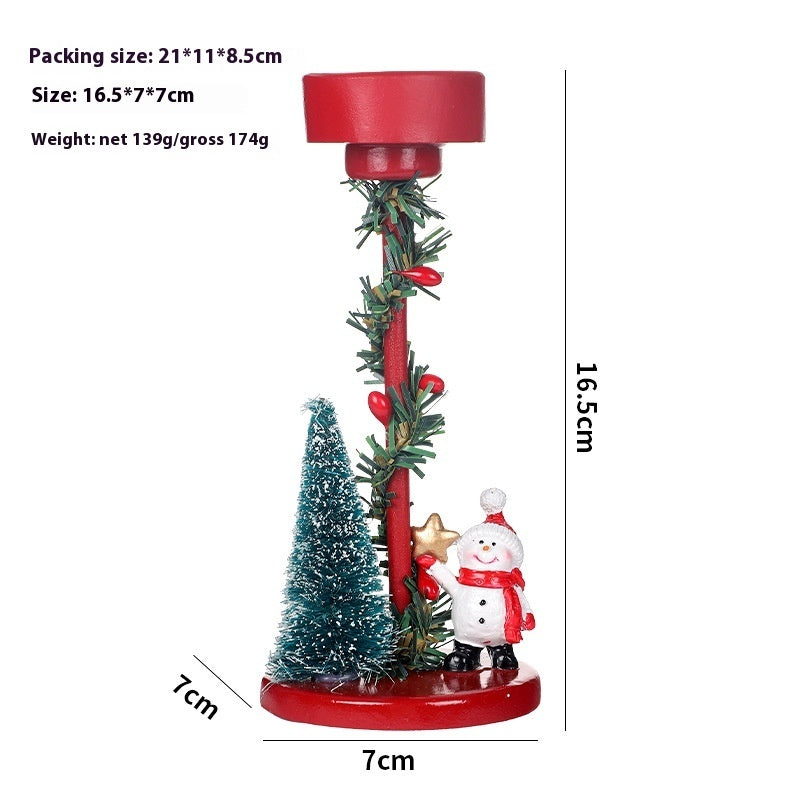 Decorations Resin Christmas Tree Elderly Candlestick