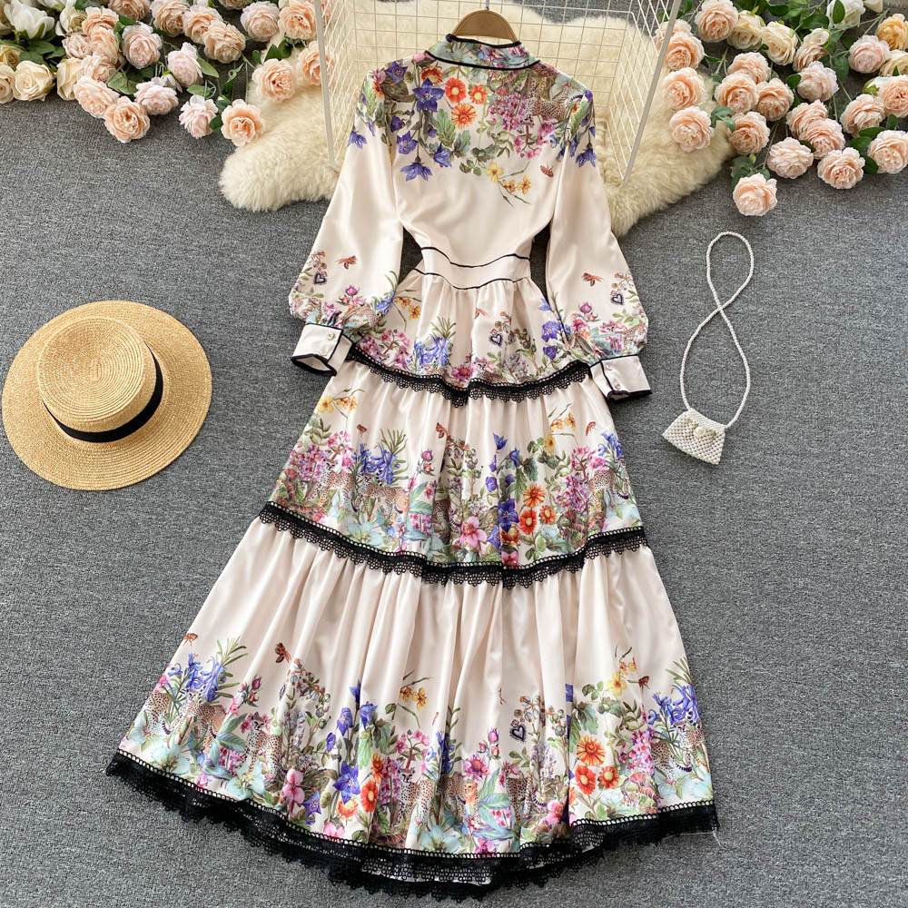 Royal Floral High-end Dress
