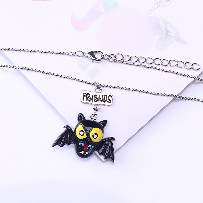 Popular Halloween Doll Bat Children's Necklace Two-piece
