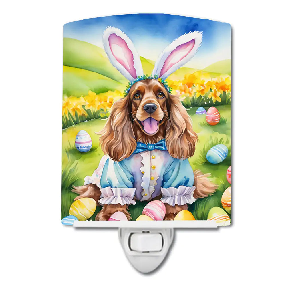 Cocker Spaniel Easter Egg Hunt Ceramic Night Light