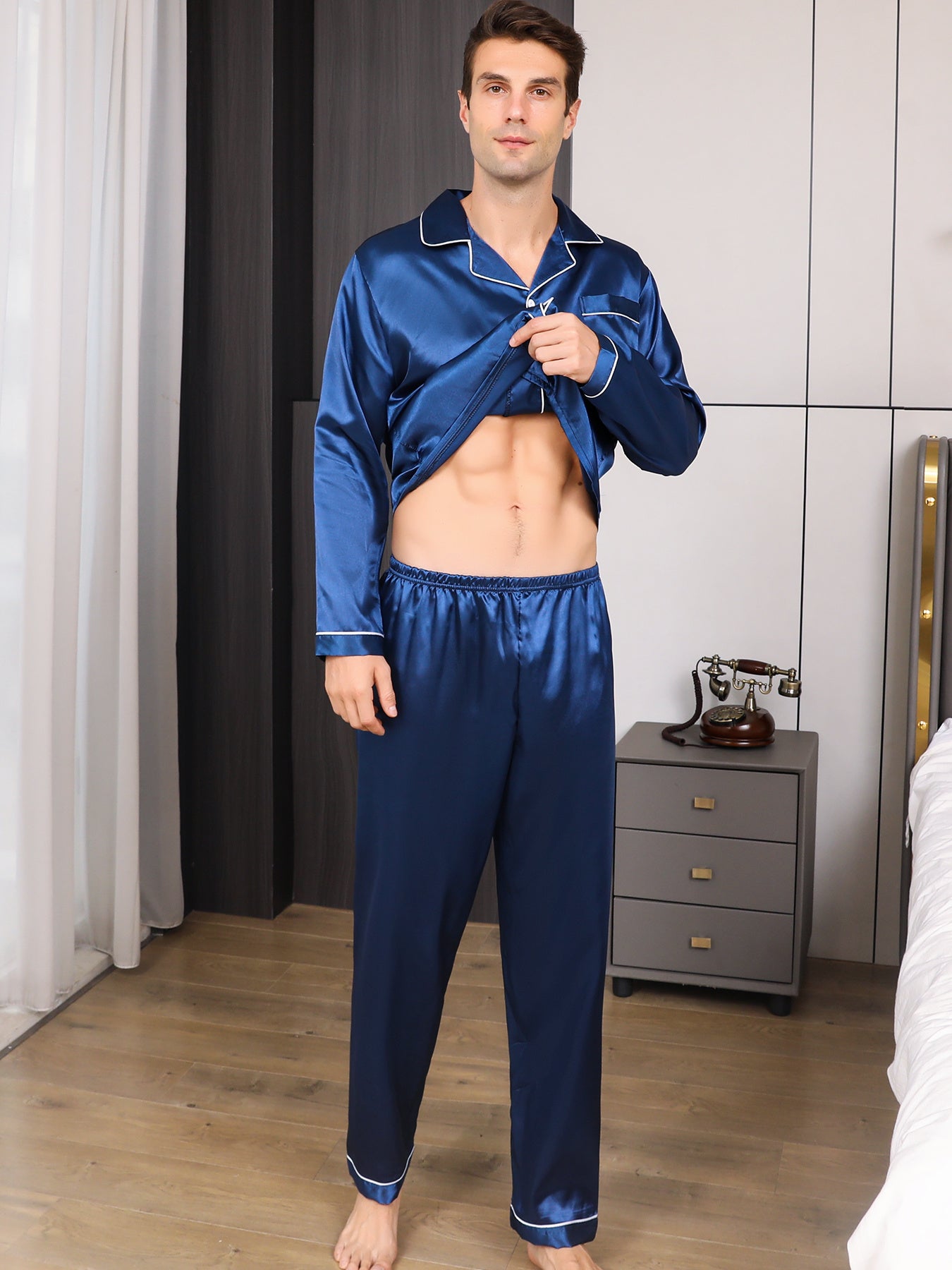 Ice Silk Men's Pajama Set