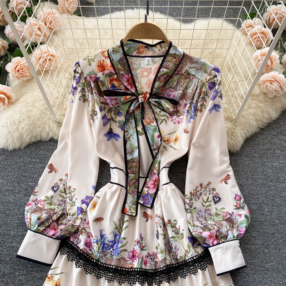 Royal Floral High-end Dress