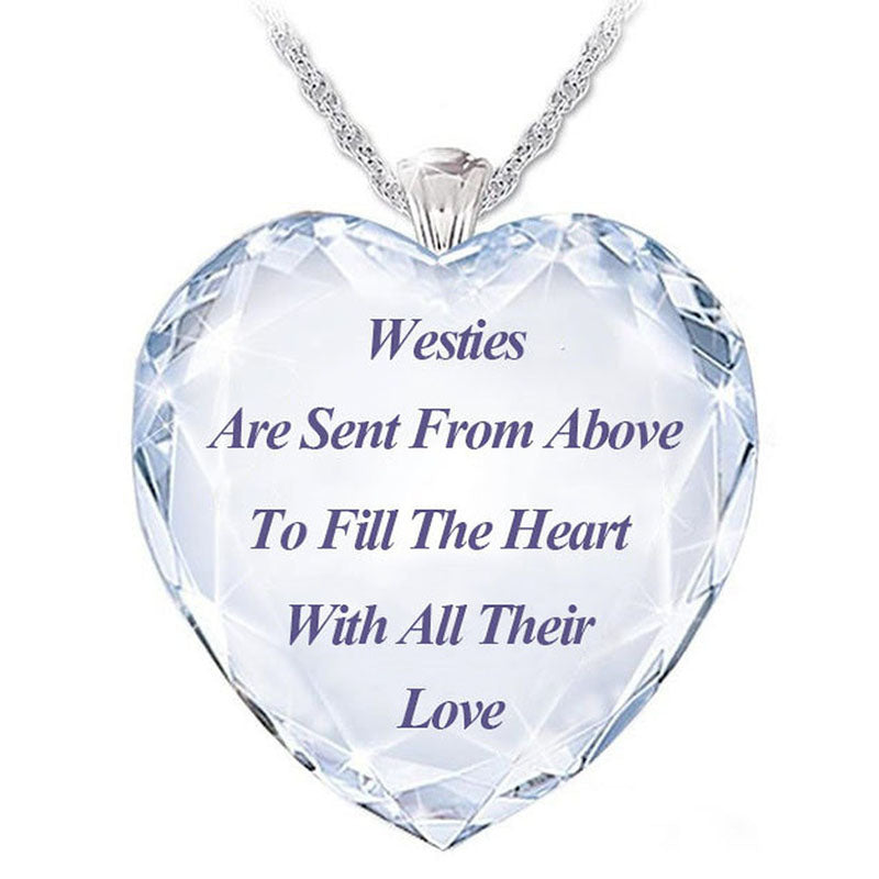 Women's Crystal Peach Heart Necklace Pendant