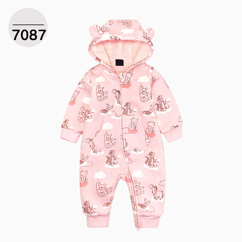 Double Layer One-piece Zipper Hooded Sweater For Children