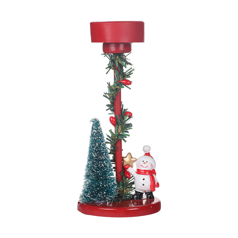 Decorations Resin Christmas Tree Elderly Candlestick