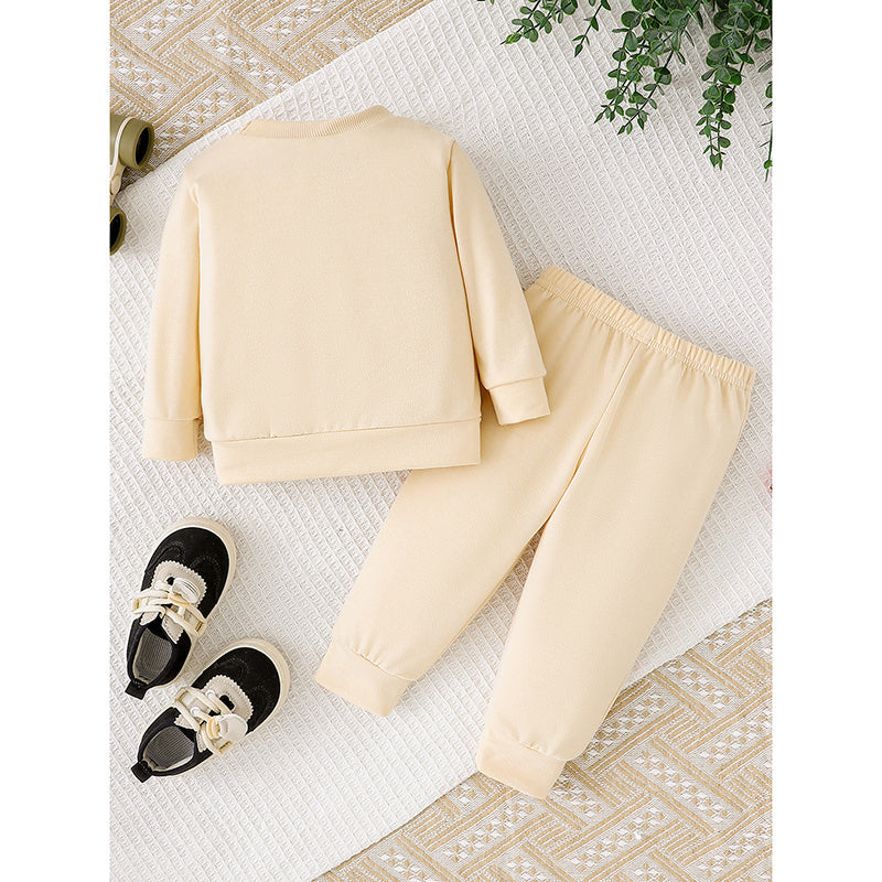 Baby Girls 2Pcs Outfits MERRY Christmas Letter Print Round Neck Long Sleeve Sweatshirt & Pants Set