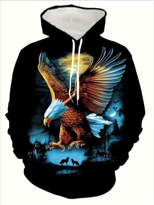 Eagle Printed Hooded Sweatshirt