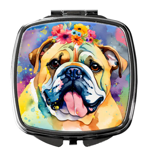 English Bulldog Hippie Dawg Compact Mirror