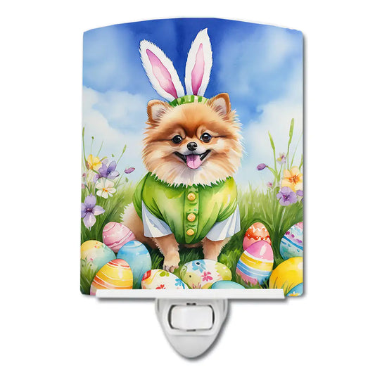 Pomeranian Easter Egg Hunt Ceramic Night Light