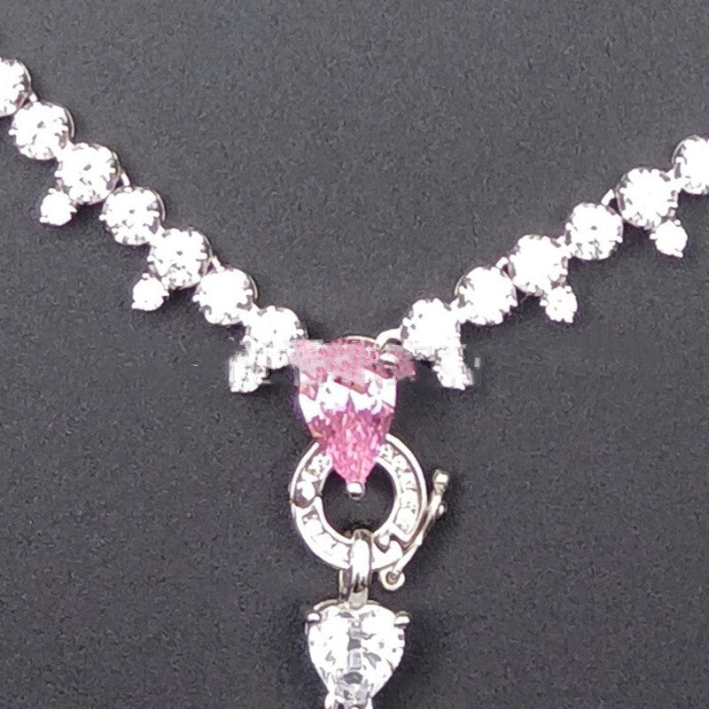 Zhou Hengfu Jewelry S925 Silver Cubic Zirconia Necklace Women