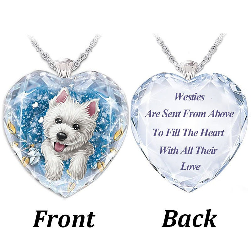 Women's Crystal Peach Heart Necklace Pendant