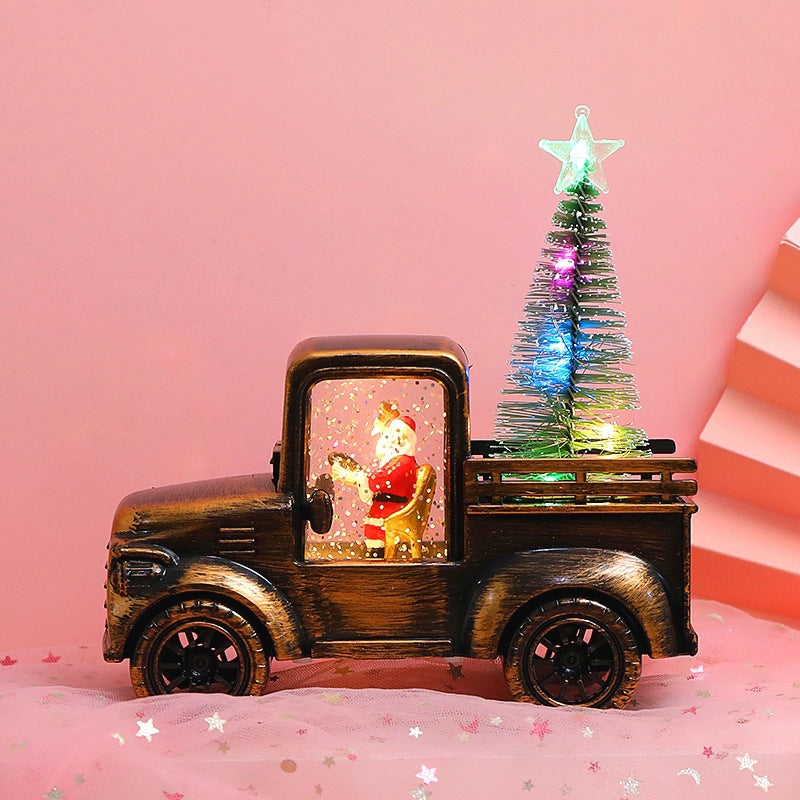 Christmas Decorations Santa Claus Driving Tractor Ornaments