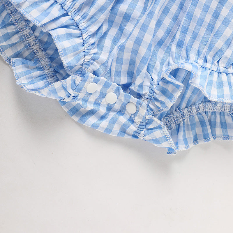 Baby Girls Independence Day Outfit 4th Of July American Flag Embroidery Smocked Bubble Romper With Headband