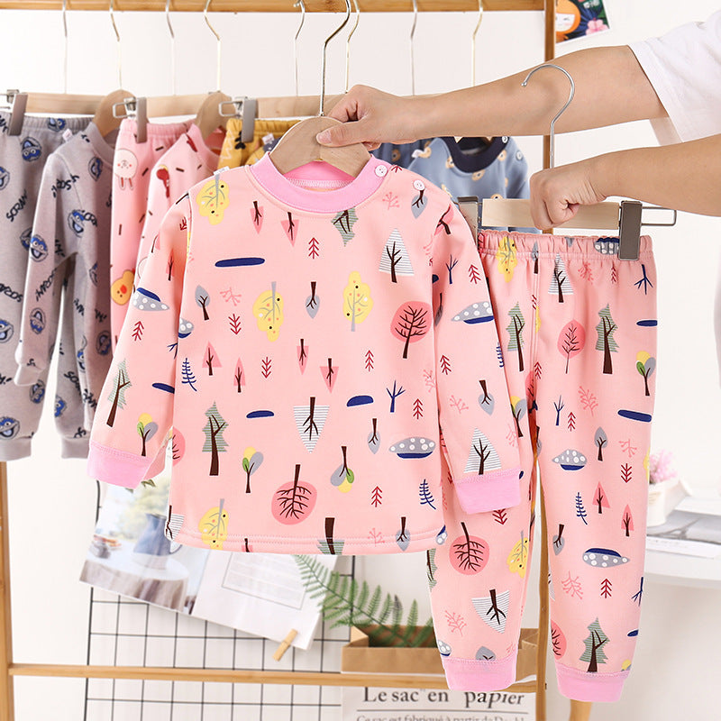 Children Plus Velvet Warm Clothing Winter Boys And Girls