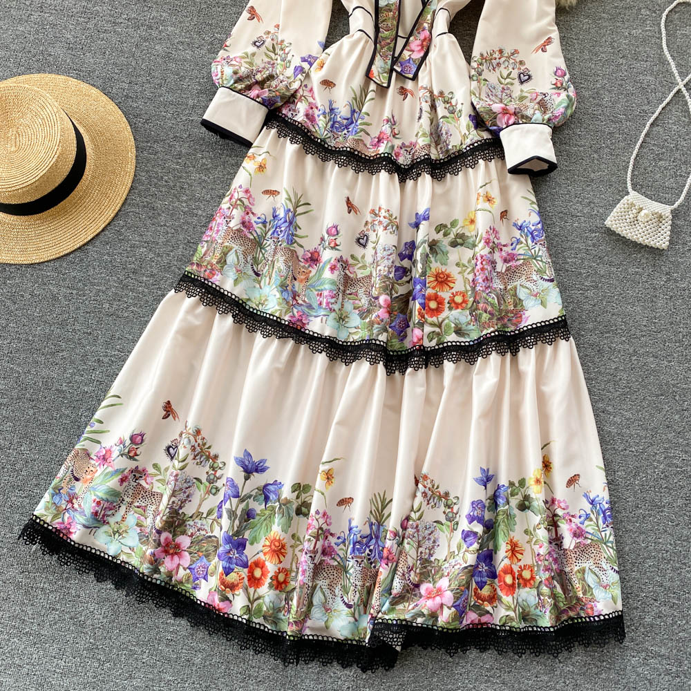Royal Floral High-end Dress