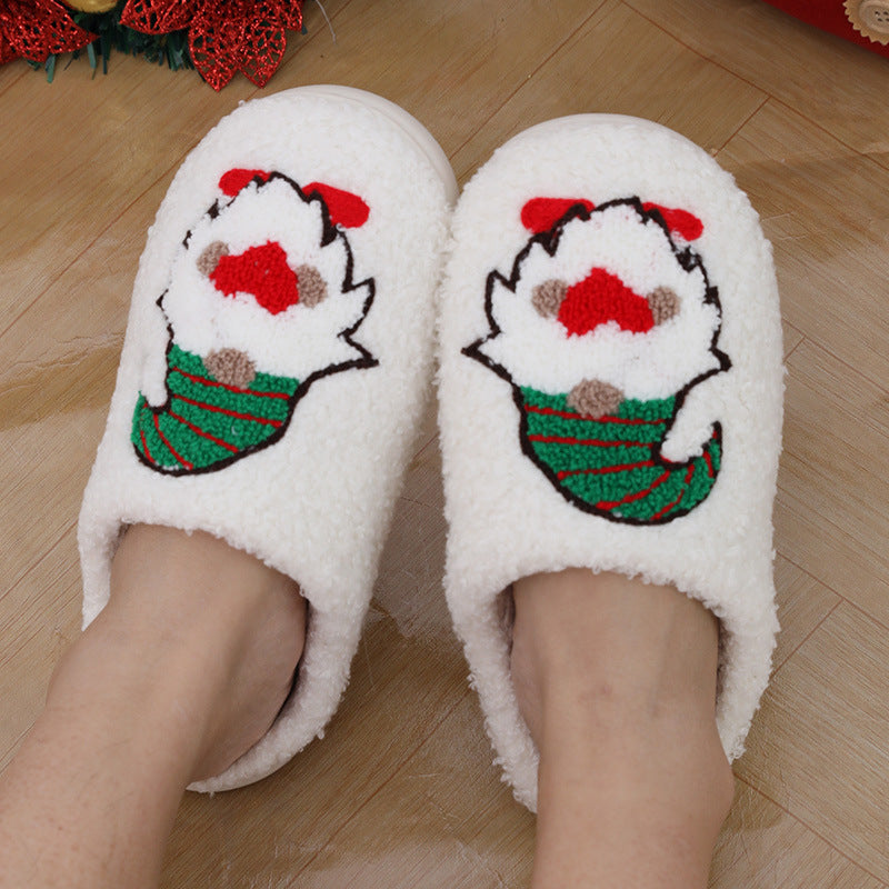 Cute Cartoon Home Couple Indoor Floor Bedroom Slipper Christmas Warm