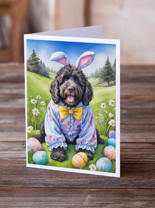 Portuguese Water Dog Easter Egg Hunt Greeting Cards Pack of 8