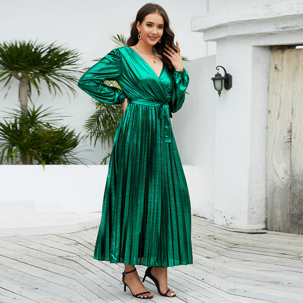 Women's Slim Fit Long Style Long Sleeve Night Dress