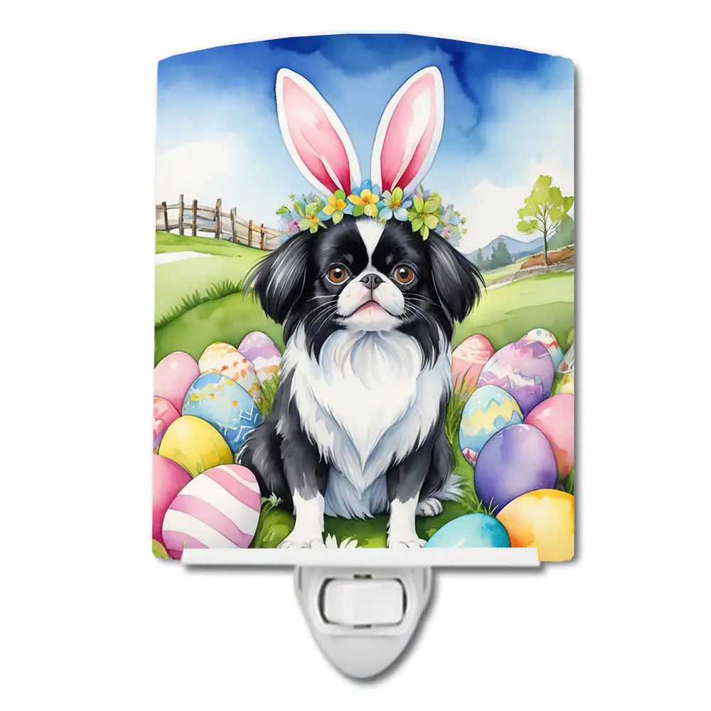 Japanese Chin Easter Egg Hunt Ceramic Night Light