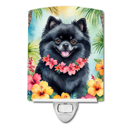 Pomeranian Luau Ceramic Night Light