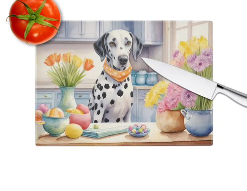 Decorating Easter Dalmatian Glass Cutting Board
