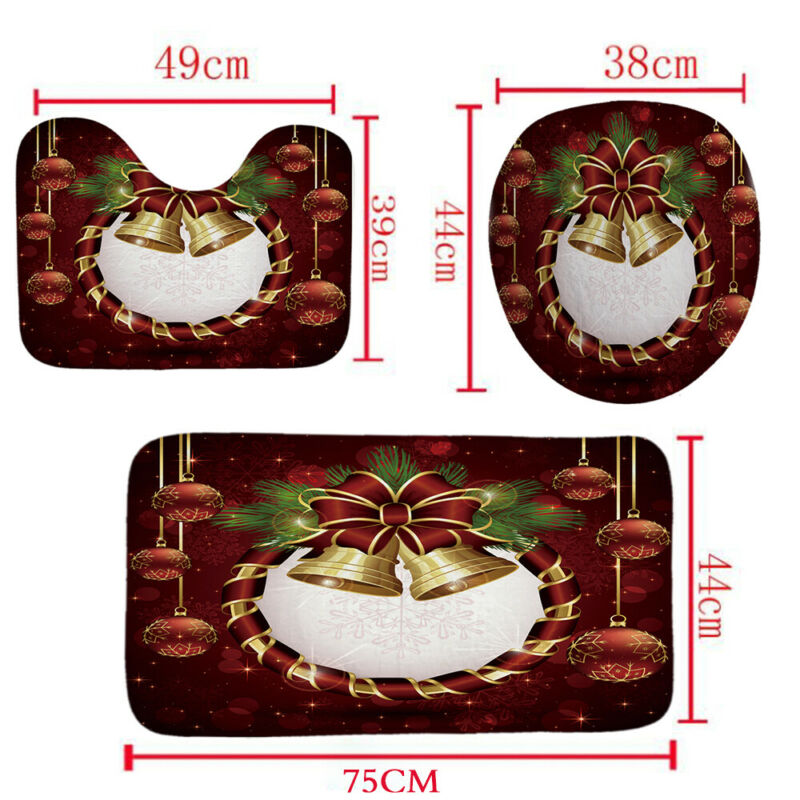 Christmas bell digital printing shower curtain