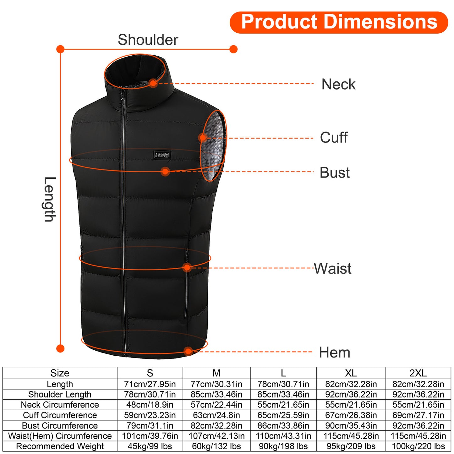 1Pc Heated Vest Men, Women Jacket With 23 Heating Zones 3 Heat Levels USB Powered Machine Washable For Winter Hiking Skiing Skating Outdoor Activities