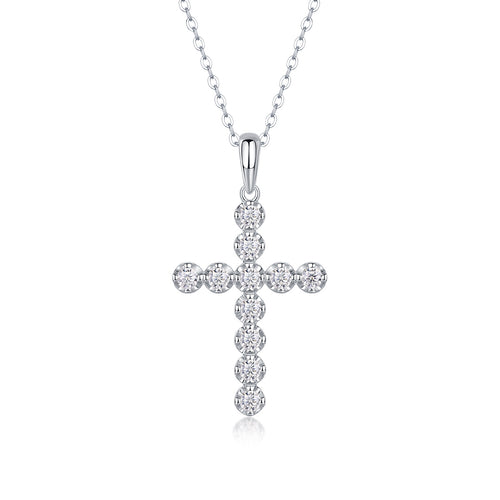 Entrust Luxury Fashion Diamond Pendant Necklace Set With Mosan Diamond Silver Ornaments