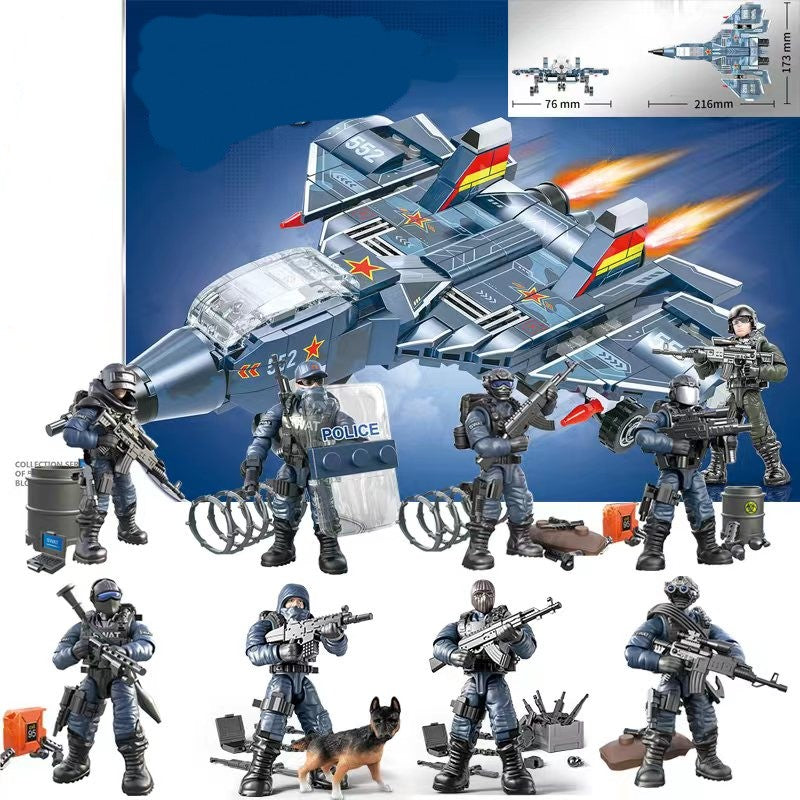 Assembling Joint Movable Soldier Puzzle Military Model Building Blocks Small Doll Toys