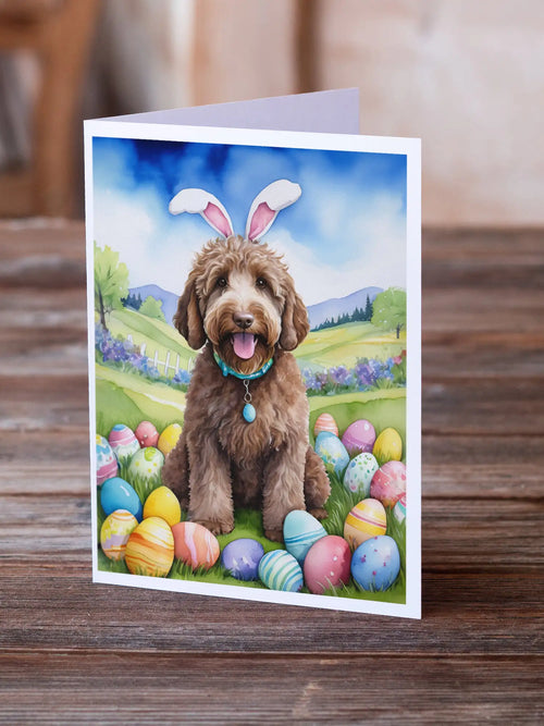 Labradoodle Easter Egg Hunt Greeting Cards Pack of 8