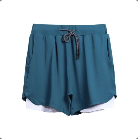 Gym Clothing Men Quick Dry 2 In 1 Men Polyester Spandex Breathable Liner Running Fitness Shorts