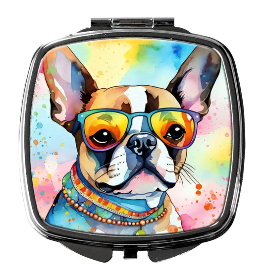 Boston Terrier Hippie Dawg Compact Mirror