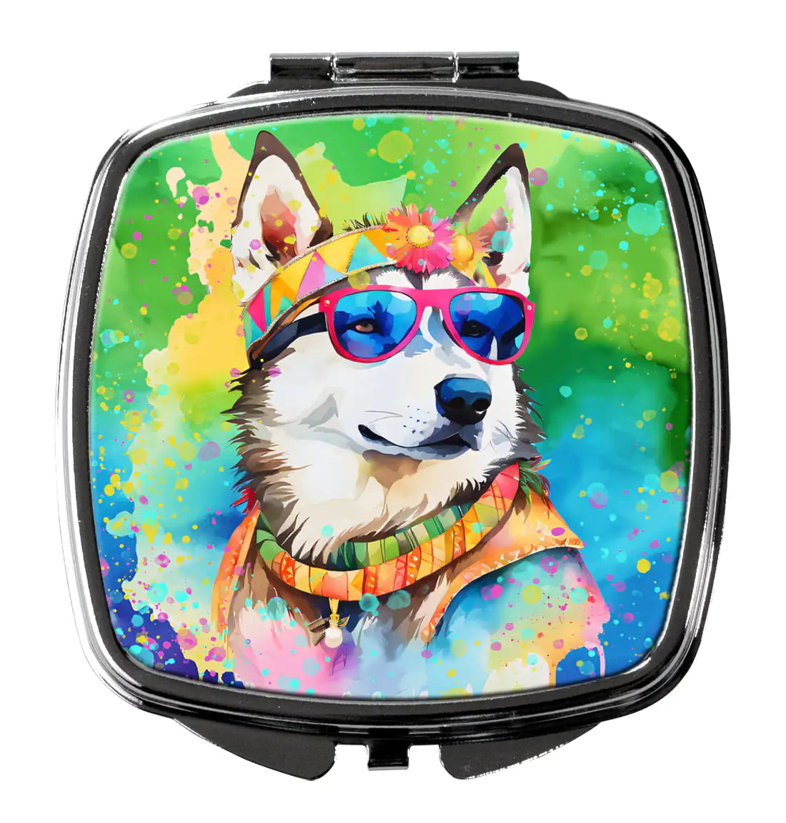 Siberian Husky Hippie Dawg Compact Mirror