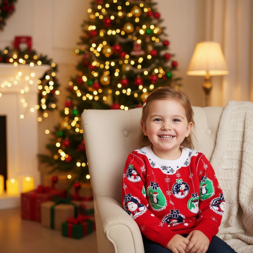 Knitted Sweater Christmas Tree Double Layer Warm Children's Clothing