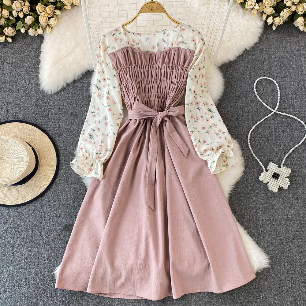 Fashion Round Neck Floral Dress
