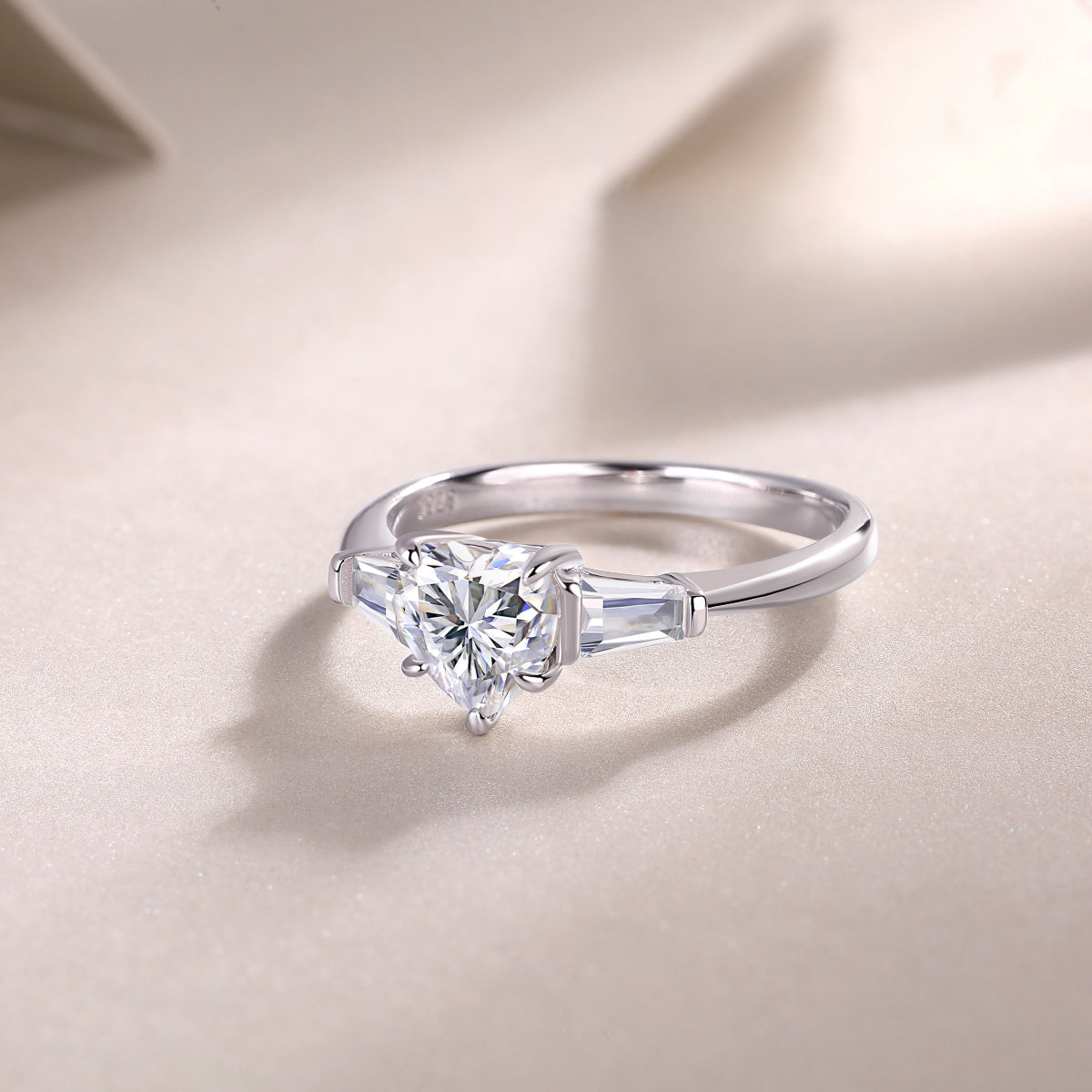 Large Diamond Ring Luxury Fashion Set Moissanite Silver Ring