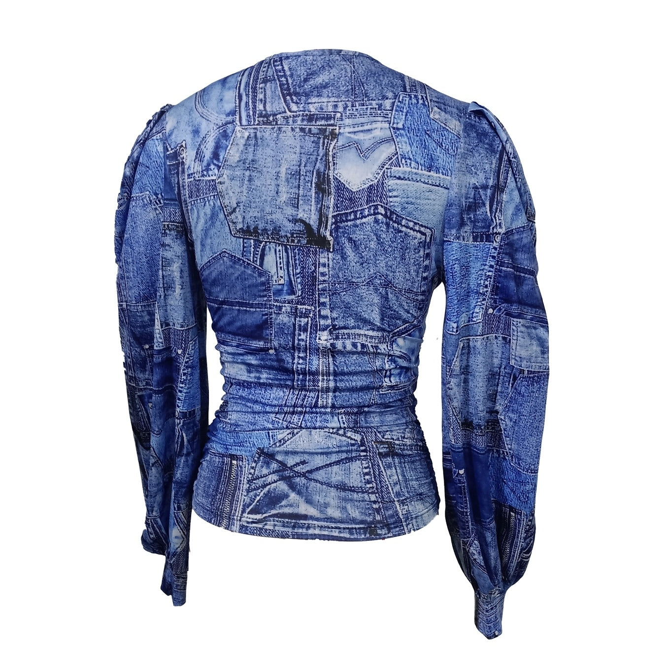 Ladies' Fashionable Versatile Design V-neck Slim Fit T-shirt Top