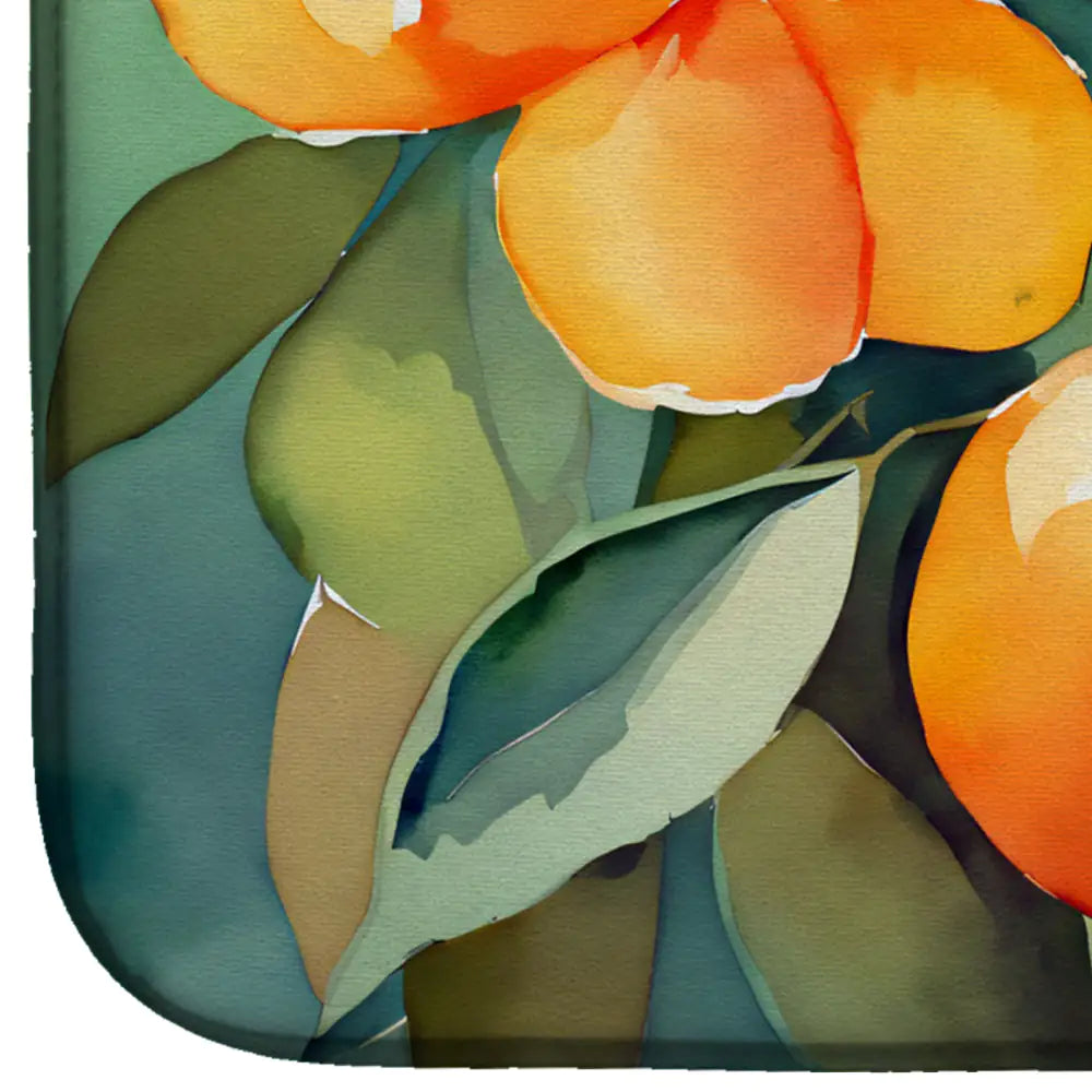 Florida Orange Blossom in Watercolor Dish Drying Mat