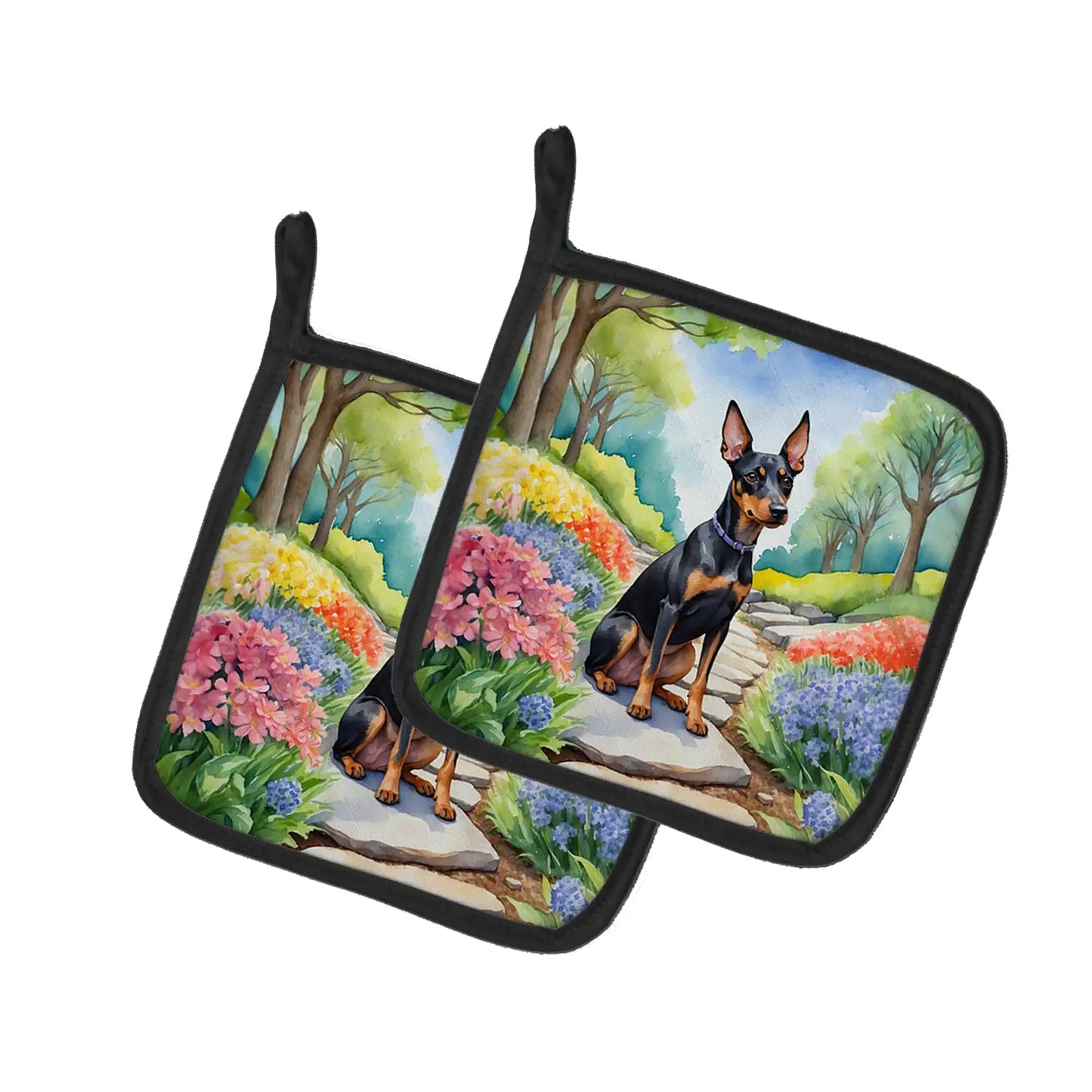 Manchester Terrier Spring Path Pair of Pot Holders