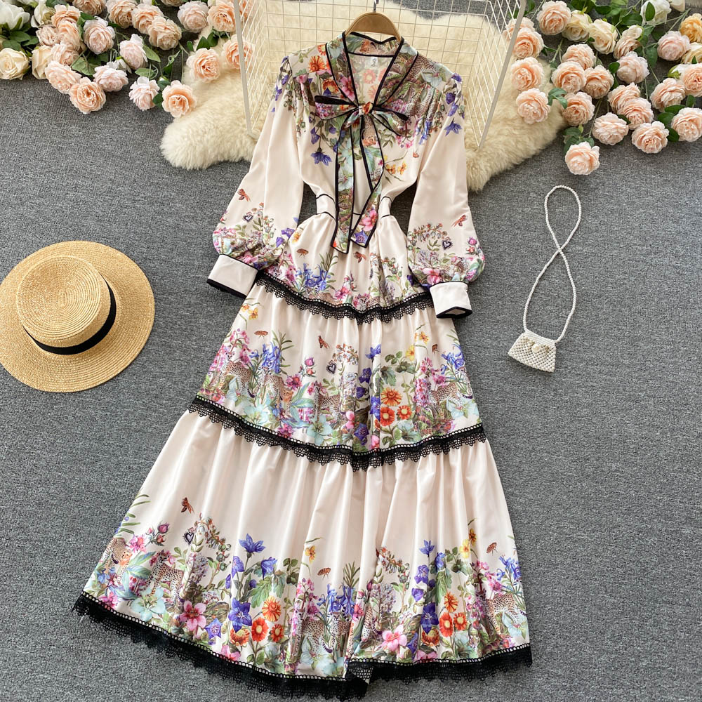 Royal Floral High-end Dress