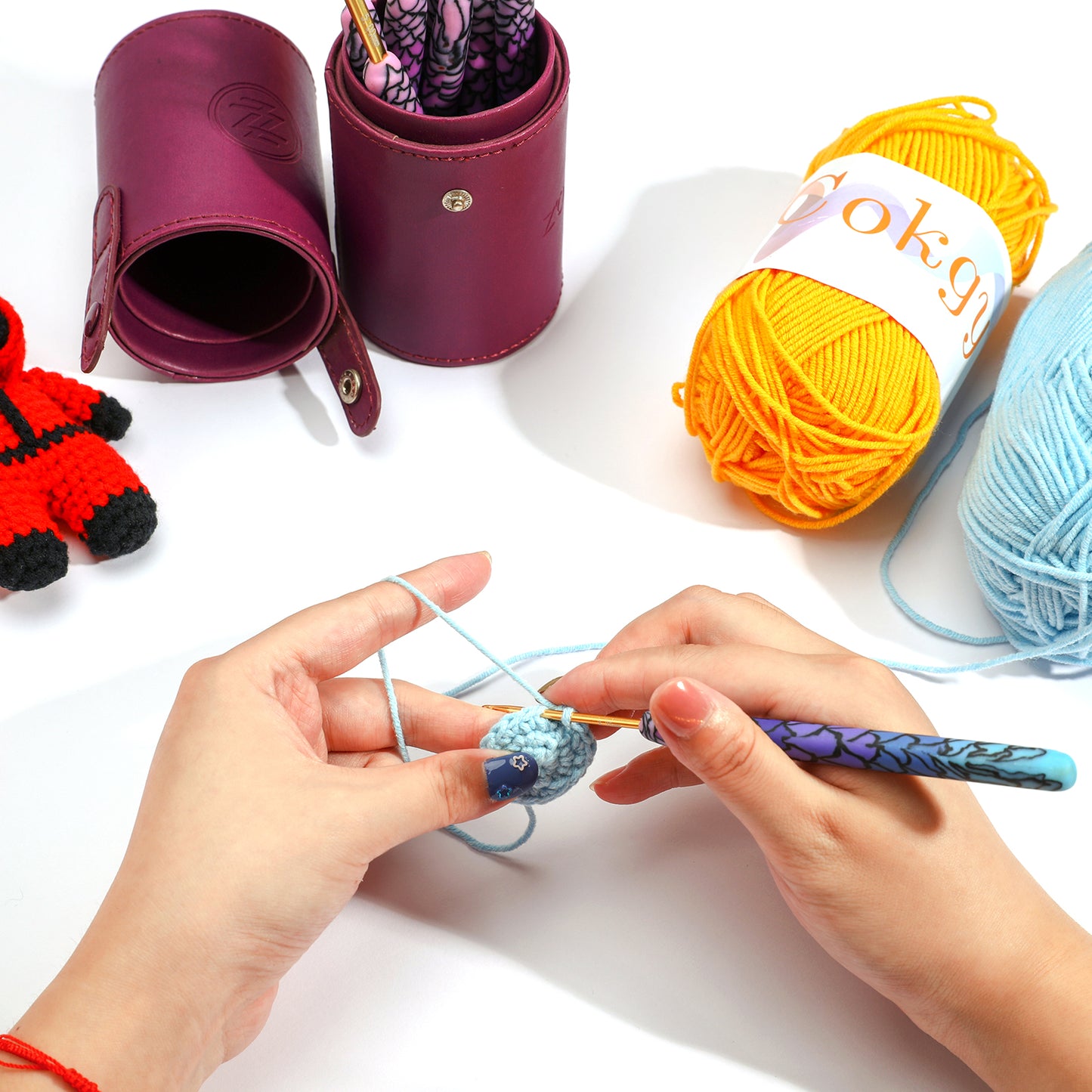 Color Printing Soft Pottery Crochet Set Tool